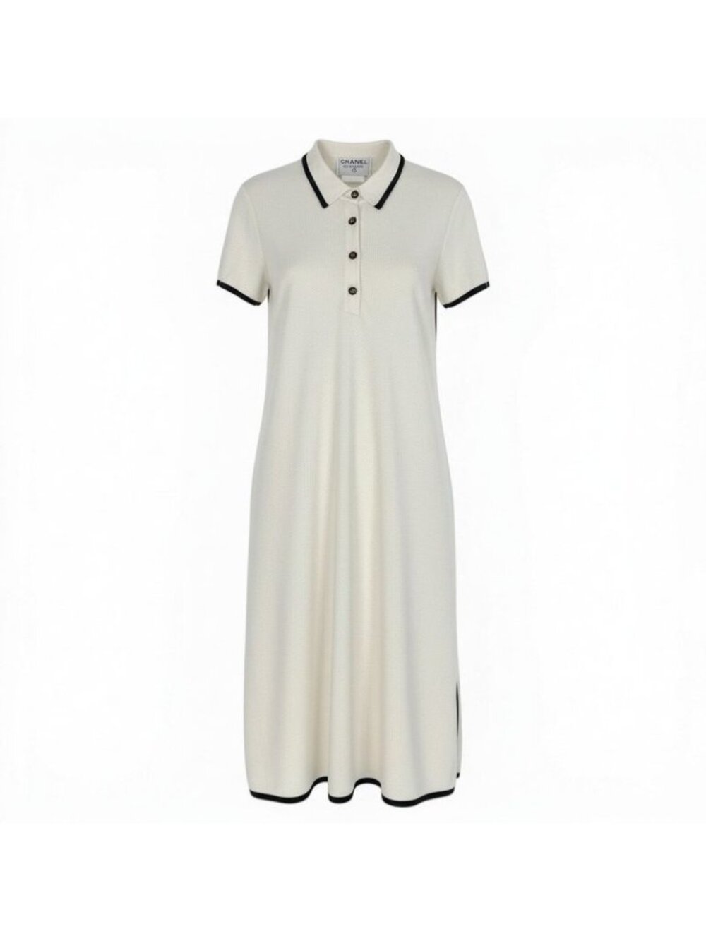 Chanel D7 96c Cruise Line Short Sleeve Dress 44 White